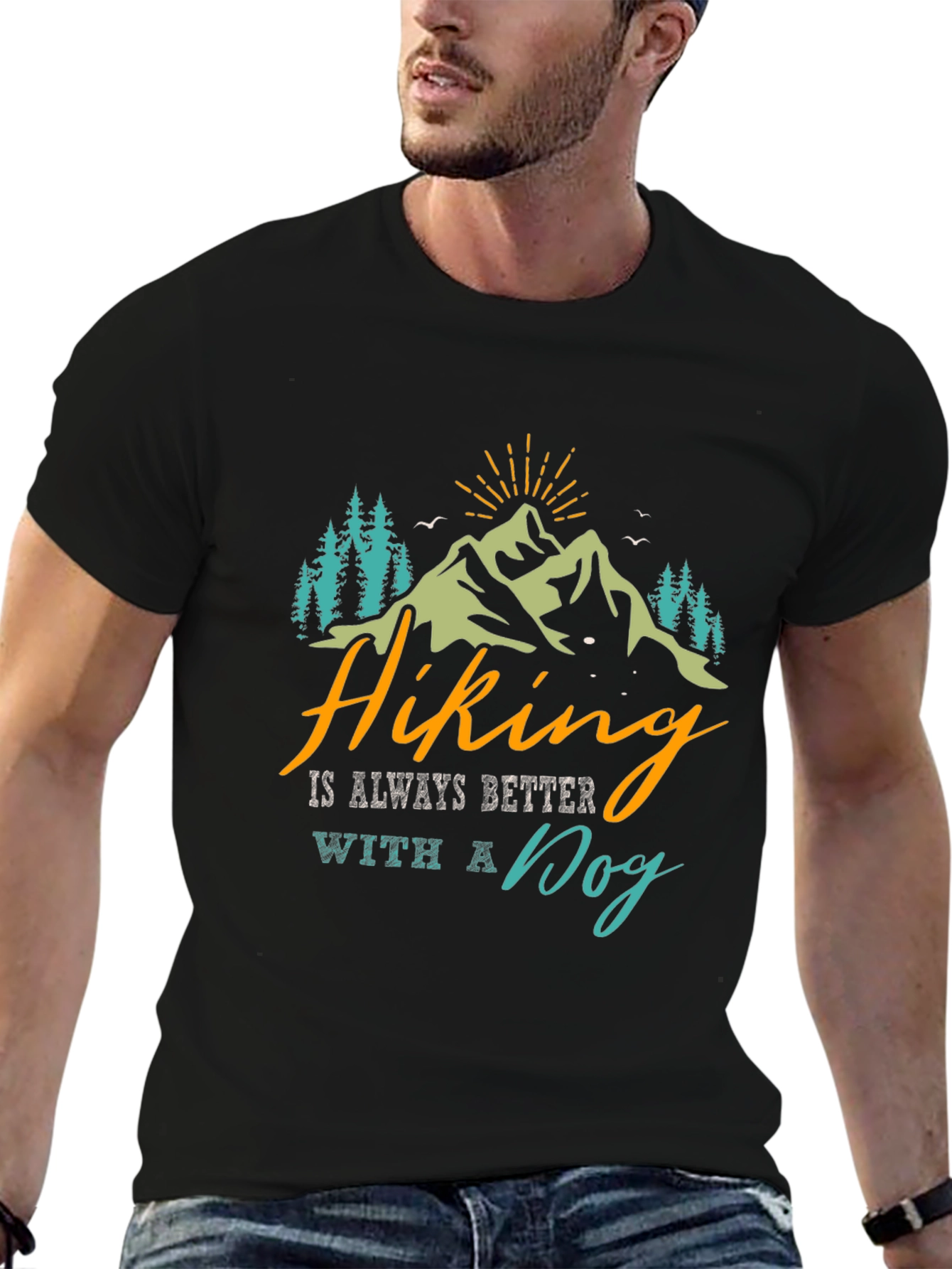 Hiking With a Dog Graphic Tee