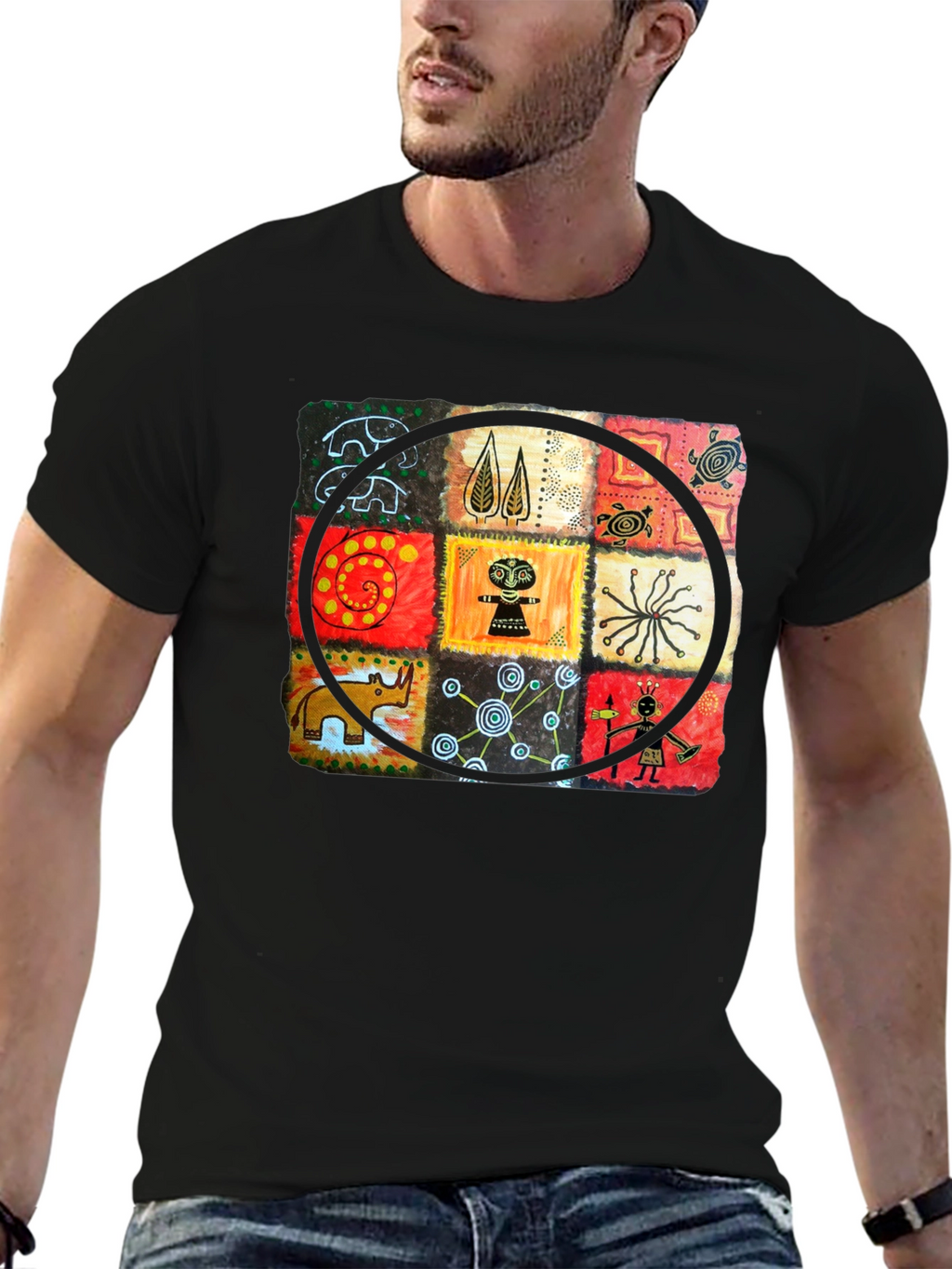 Abstract Art Graphic Print Crew Neck T-Shirt