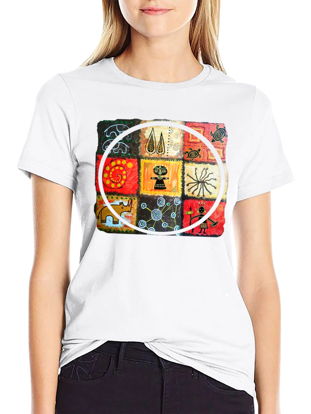 Abstract Art Graphic Print Crew Neck T-Shirt