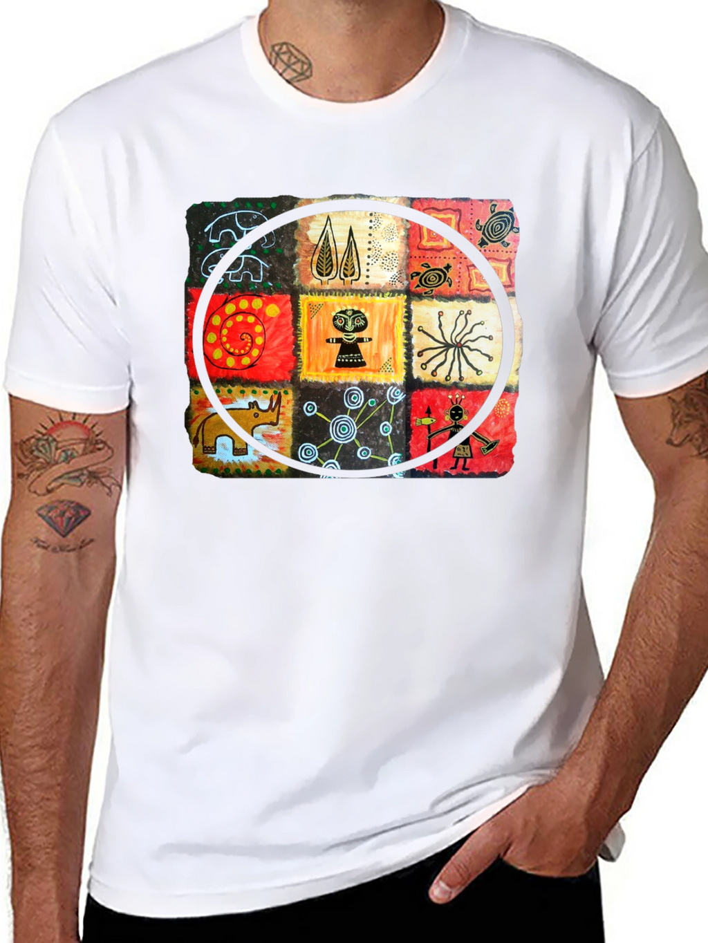 Abstract Art Graphic Print Crew Neck T-Shirt