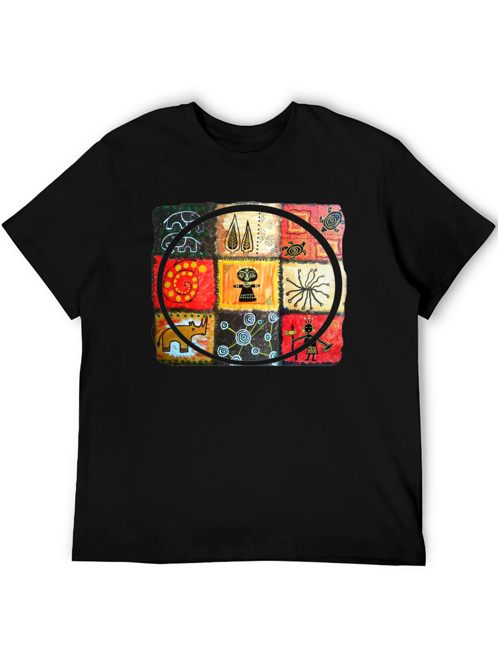 Abstract Art Graphic Print Crew Neck T-Shirt