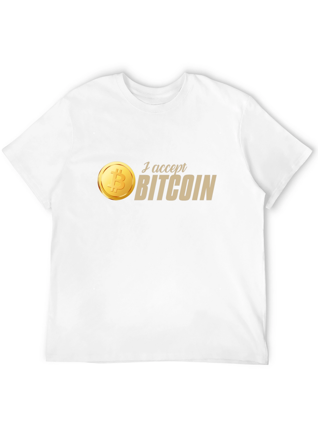 I Accept Bitcoin Black T-Shirt - Crypto Currency Tee