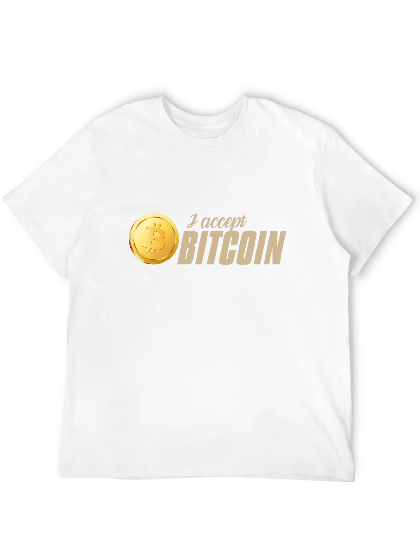 I Accept Bitcoin Black T-Shirt - Crypto Currency Tee