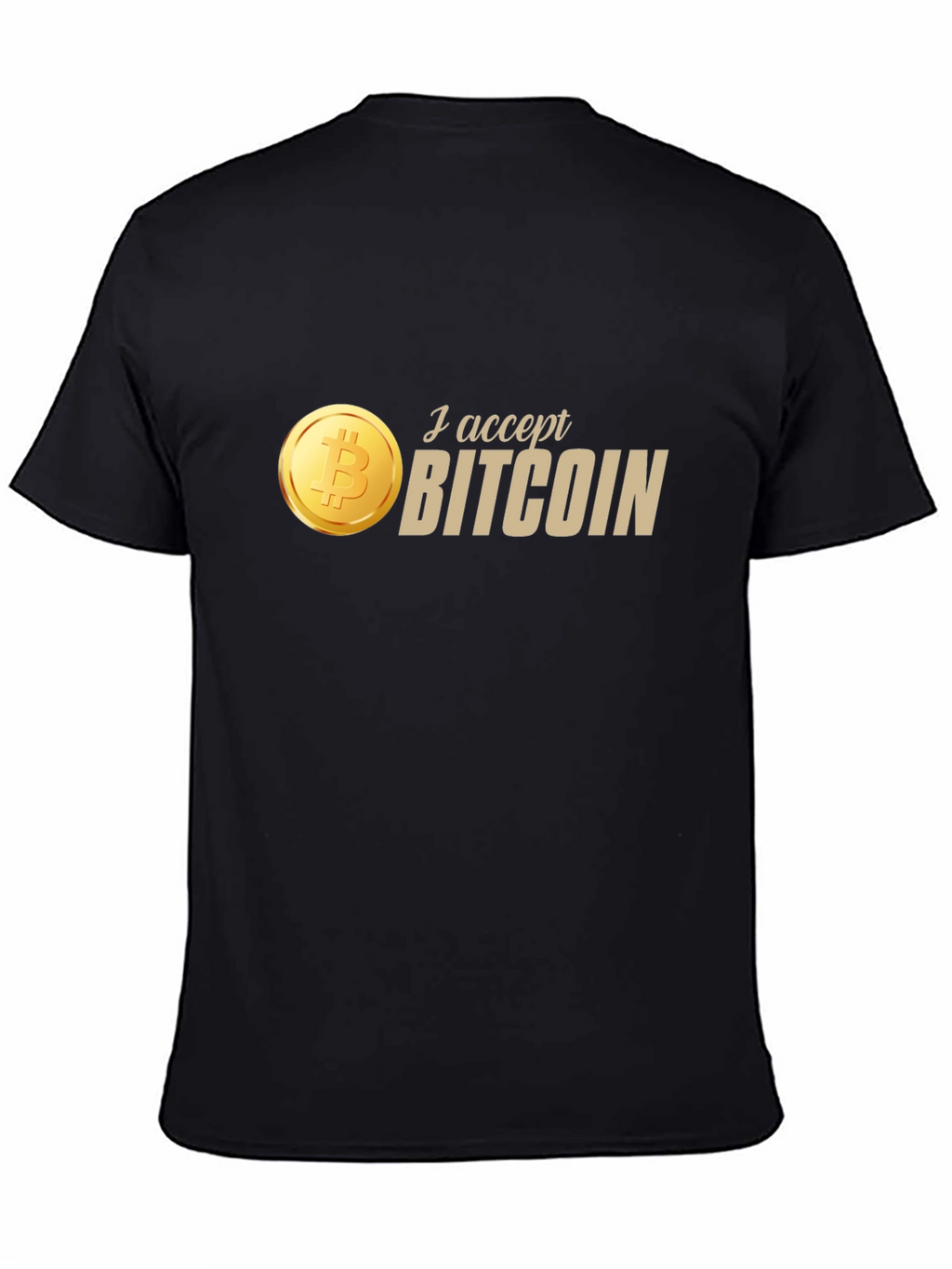 I Accept Bitcoin Black T-Shirt - Crypto Currency Tee