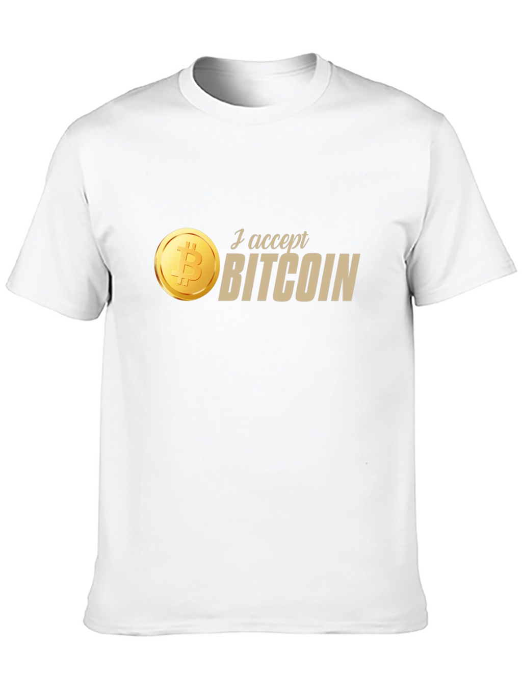 I Accept Bitcoin Black T-Shirt - Crypto Currency Tee
