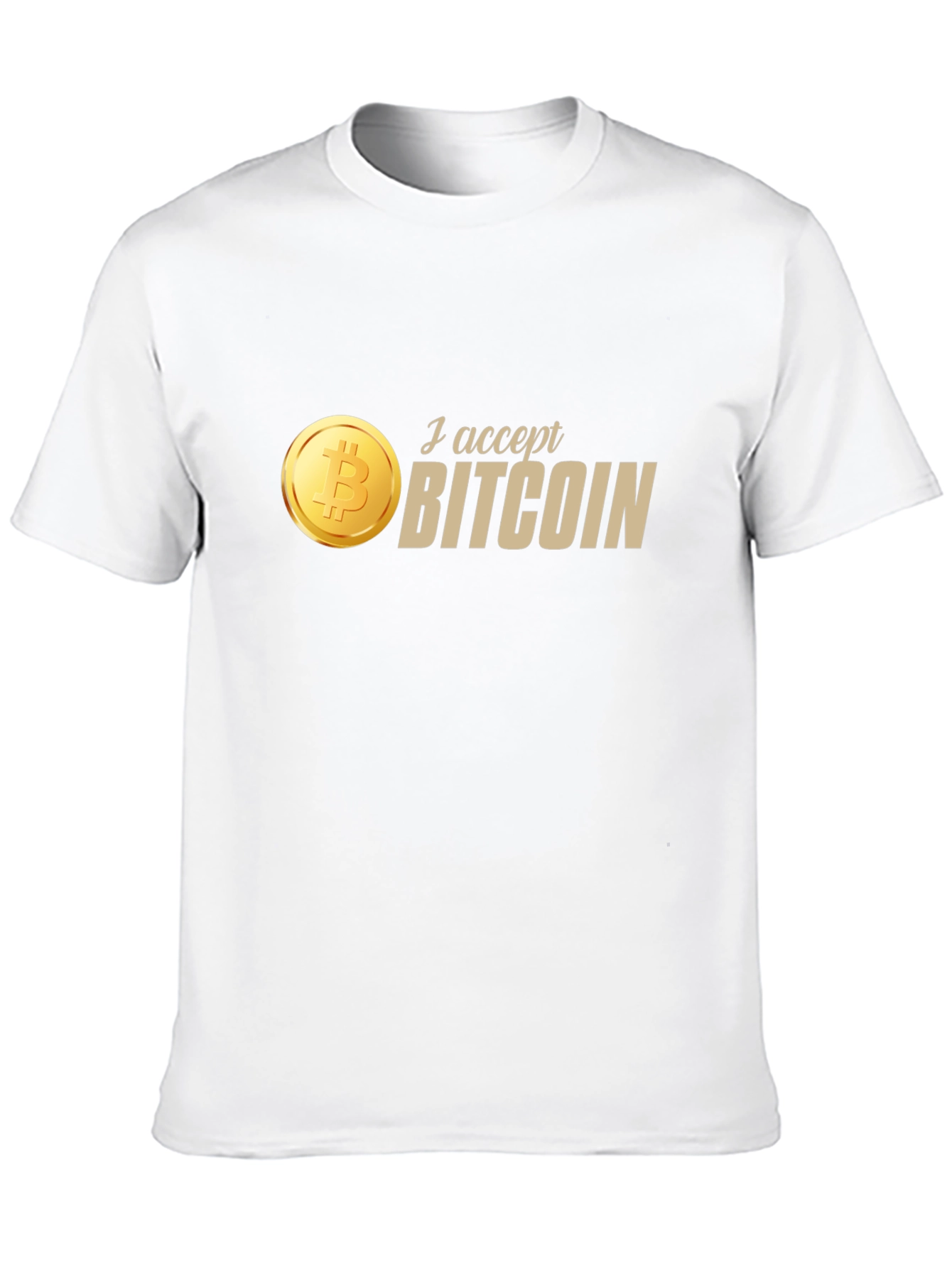 I Accept Bitcoin Black T-Shirt - Crypto Currency Tee