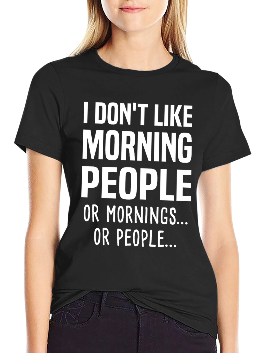 Funny I Dont Like Morning People Graphic Tee