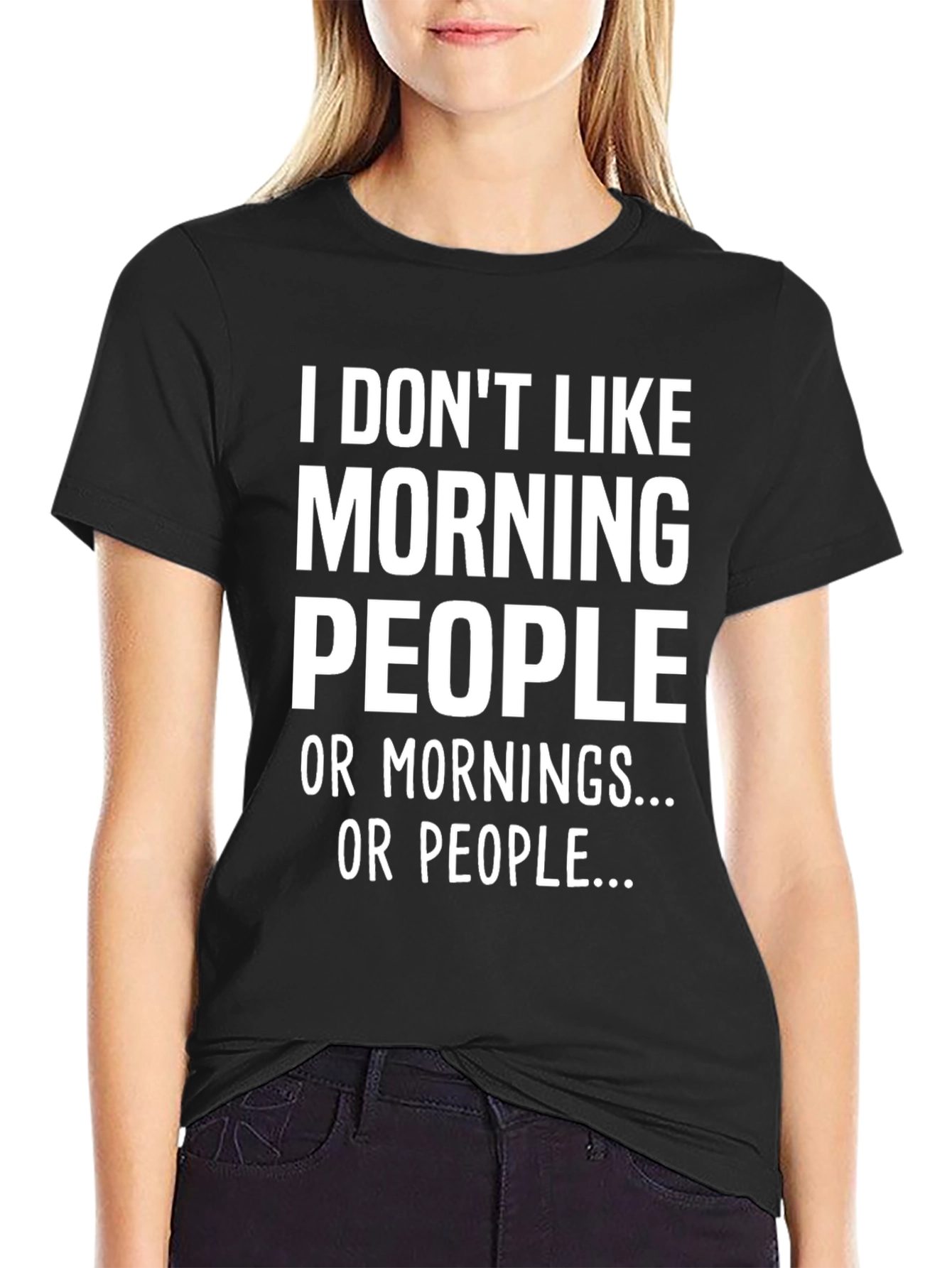 Funny I Dont Like Morning People Graphic Tee