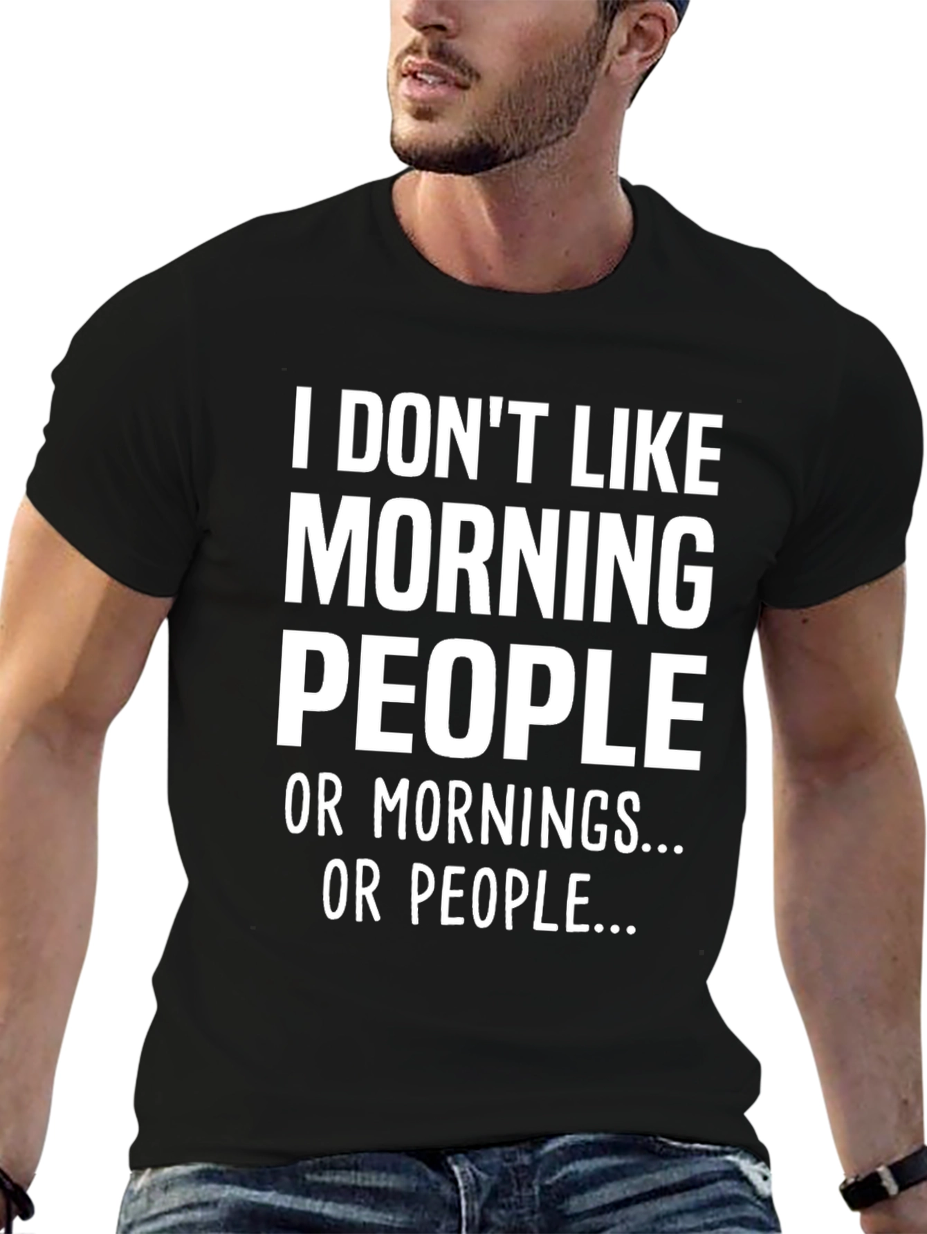 Funny I Dont Like Morning People Graphic Tee