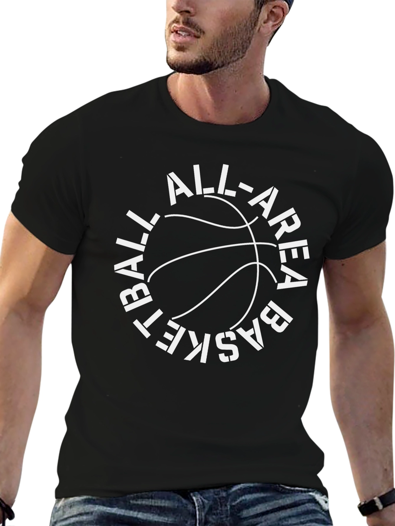 Basketball All-Area Graphic Black T-Shirt