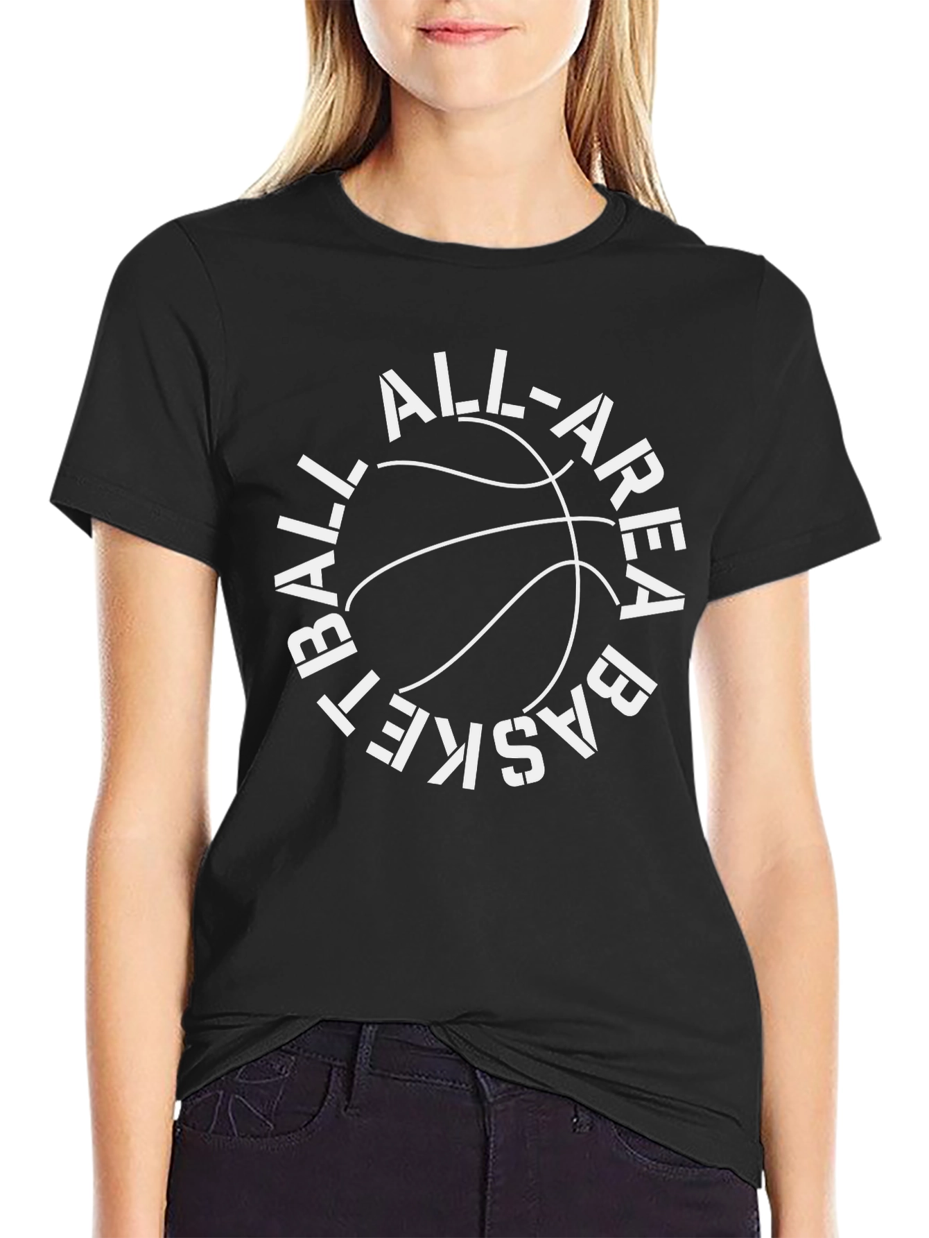 Basketball All-Area Graphic Black T-Shirt