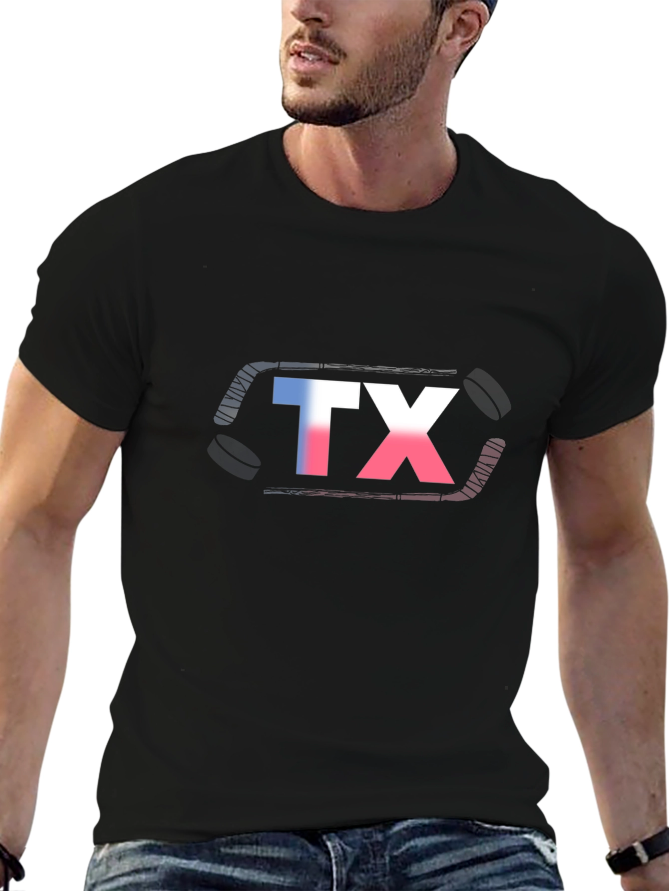 Texas Hockey Graphic T-Shirt - Black