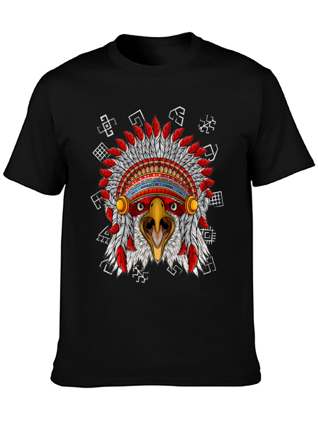 Eagle Headdress Graphic Black T-Shirt