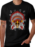 Eagle Headdress Graphic Black T-Shirt