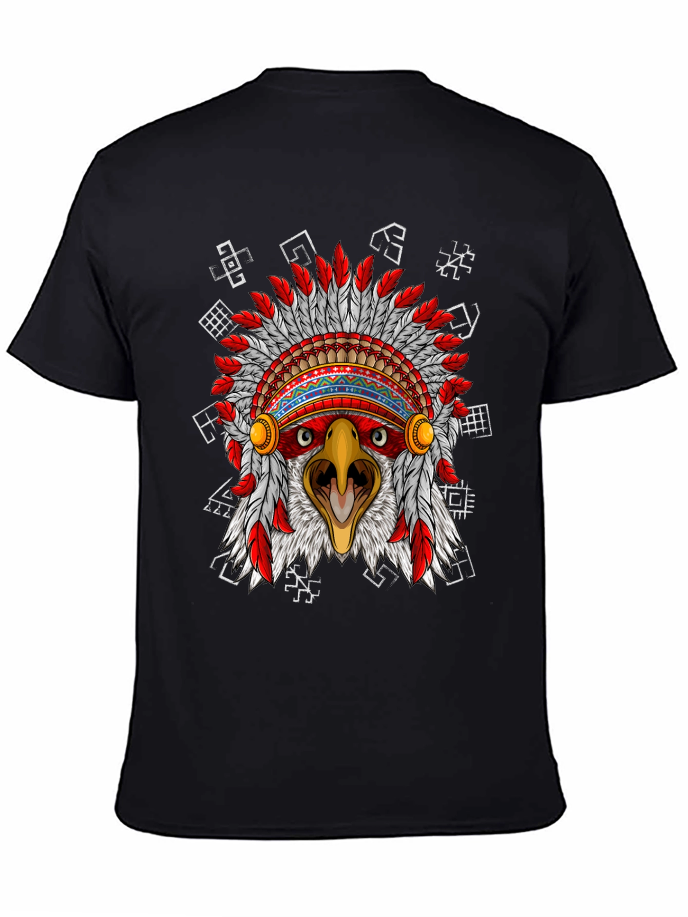 Eagle Headdress Graphic Black T-Shirt