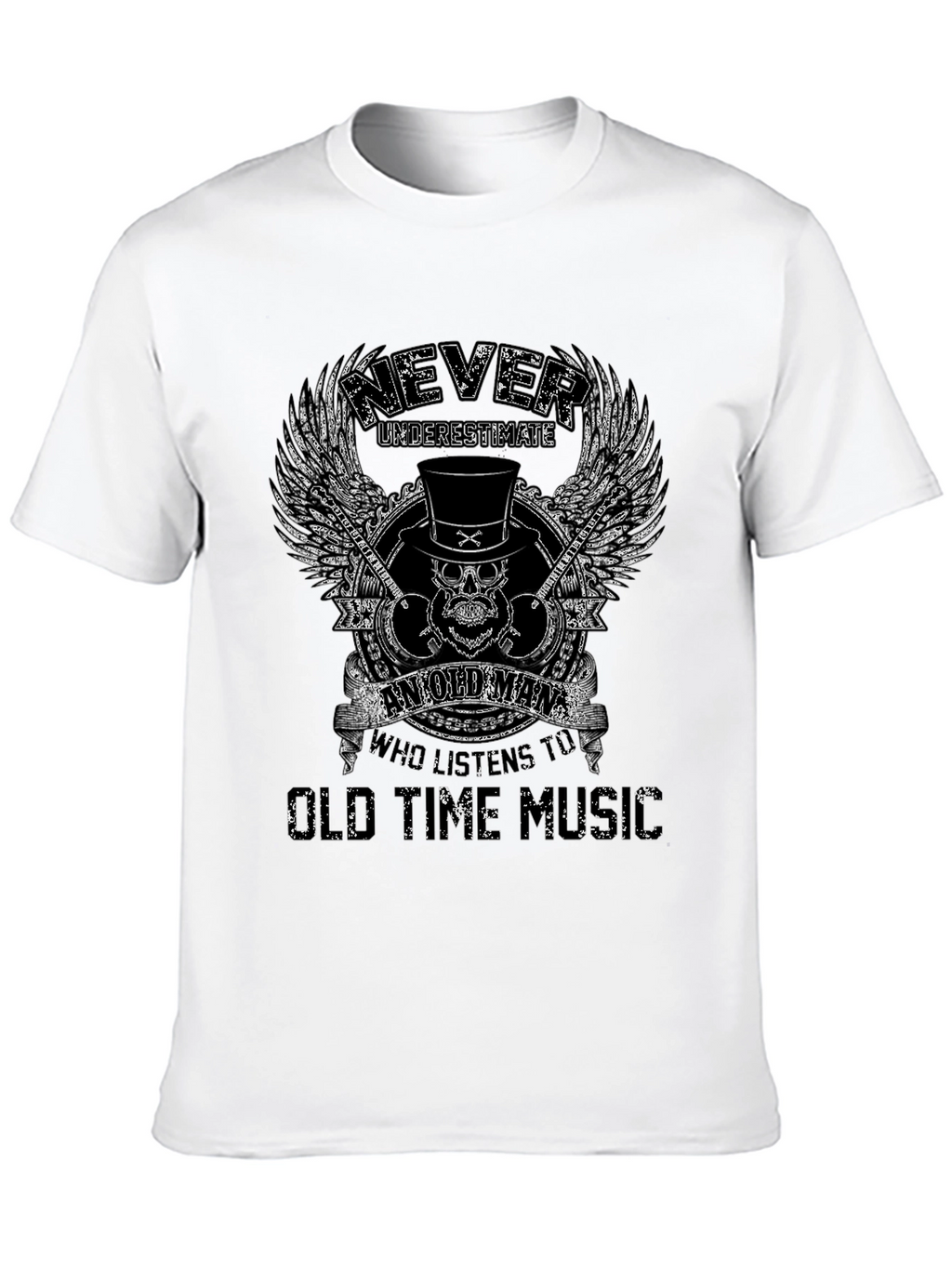 Never Underestimate Old Man Music T-Shirt