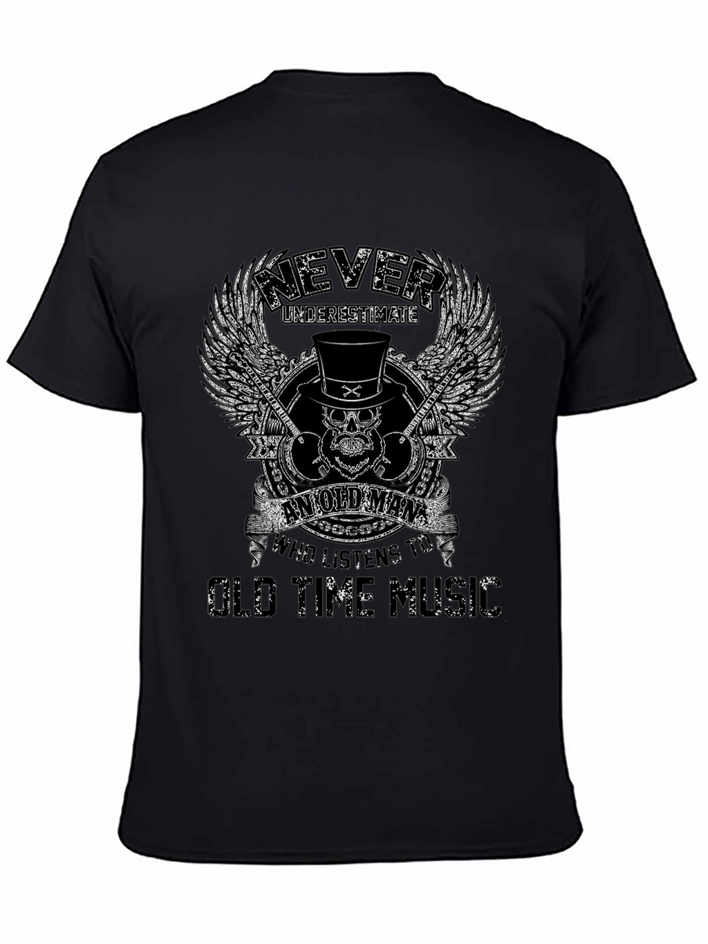 Never Underestimate Old Man Music T-Shirt