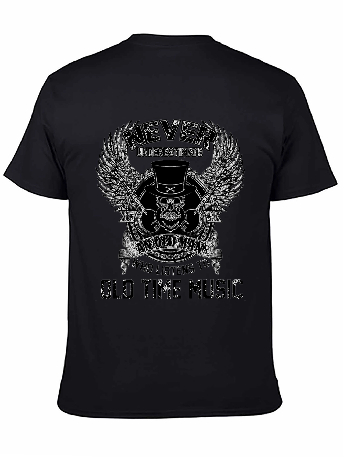 Never Underestimate Old Man Music T-Shirt