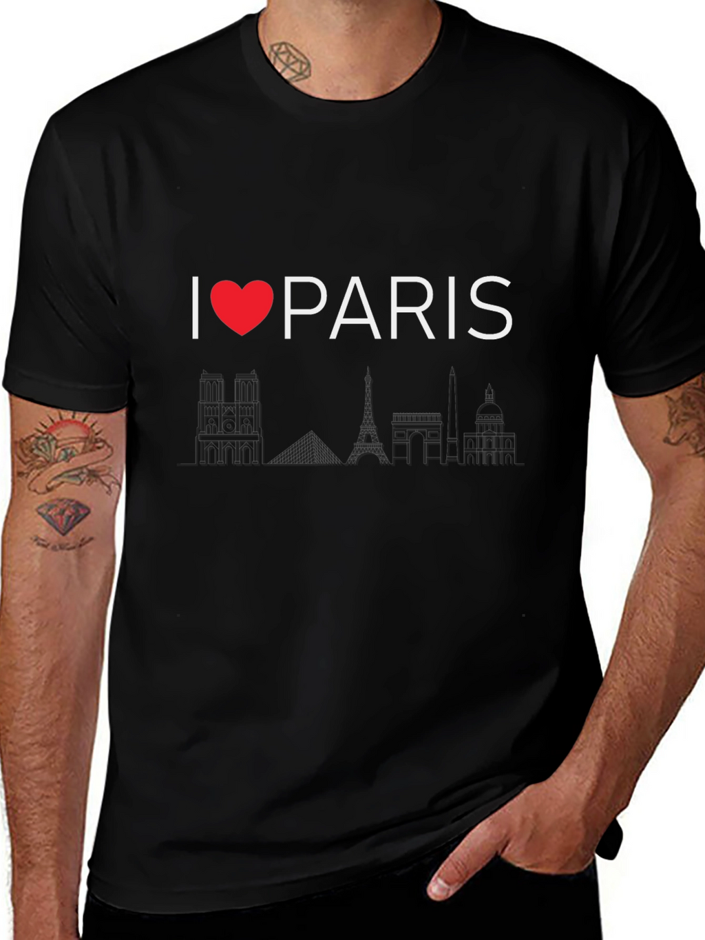 I Love Paris Black T-Shirt