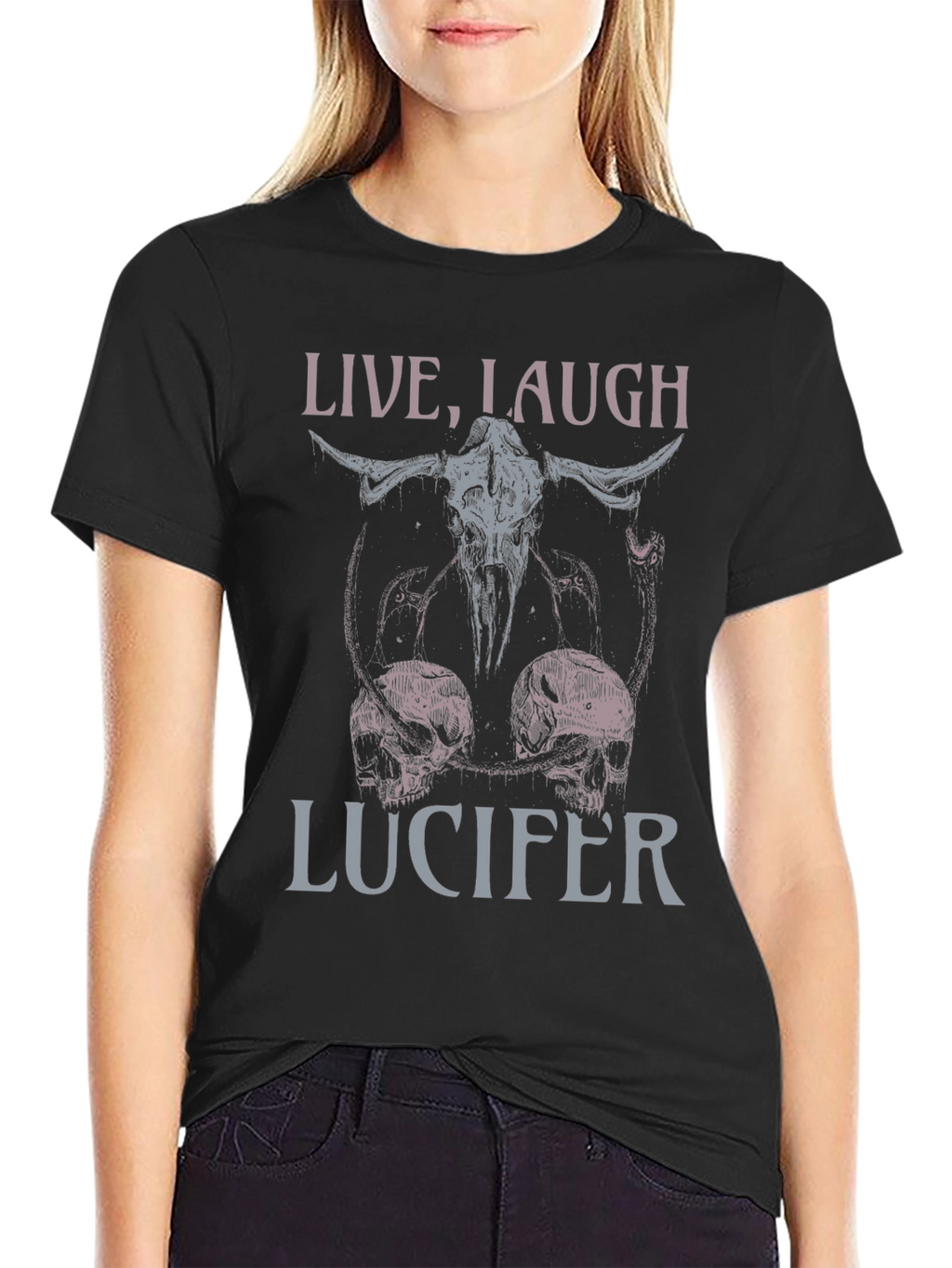 Live Laugh Lucifer T-Shirt: Dark Humor Graphic Tee