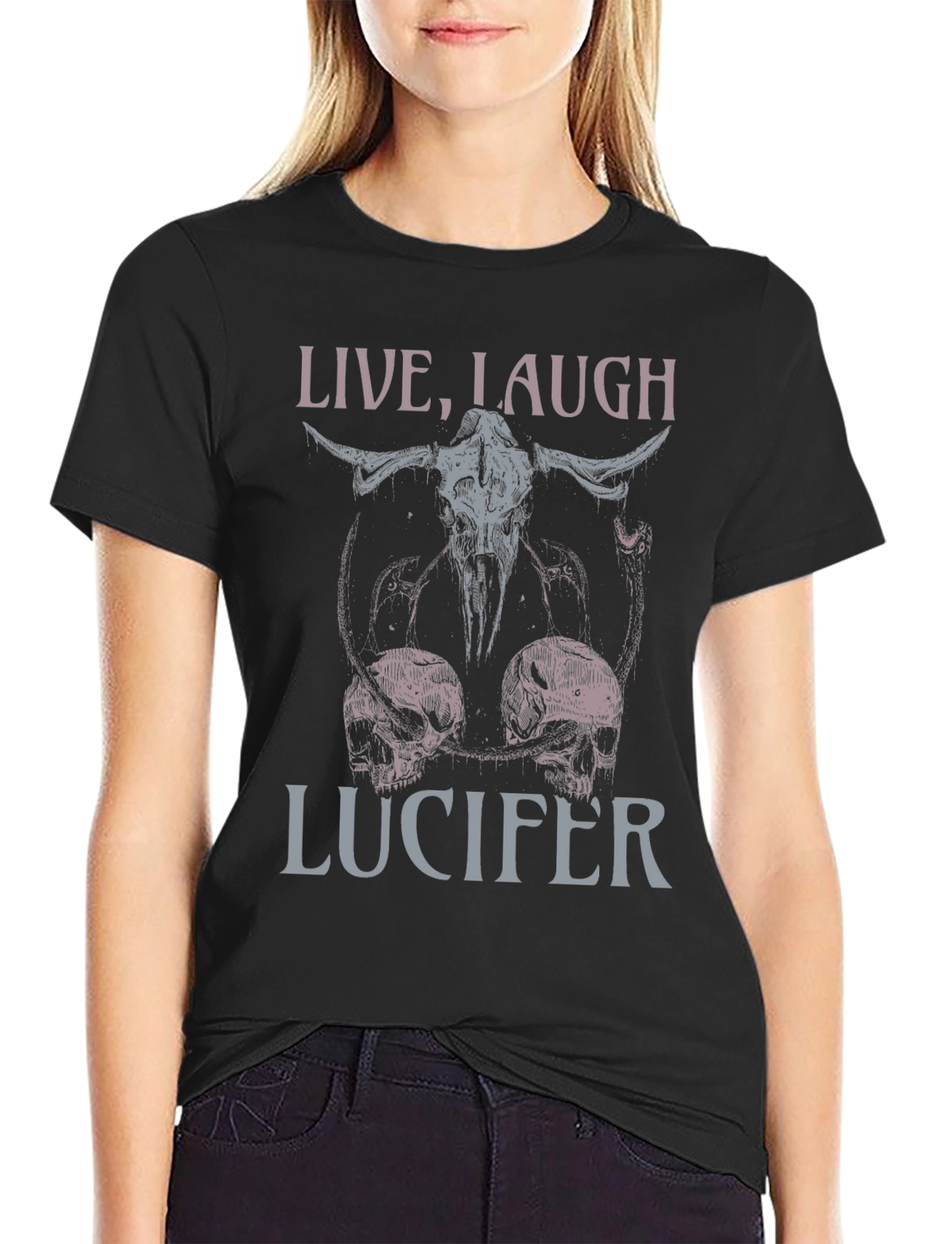 Live Laugh Lucifer T-Shirt: Dark Humor Graphic Tee
