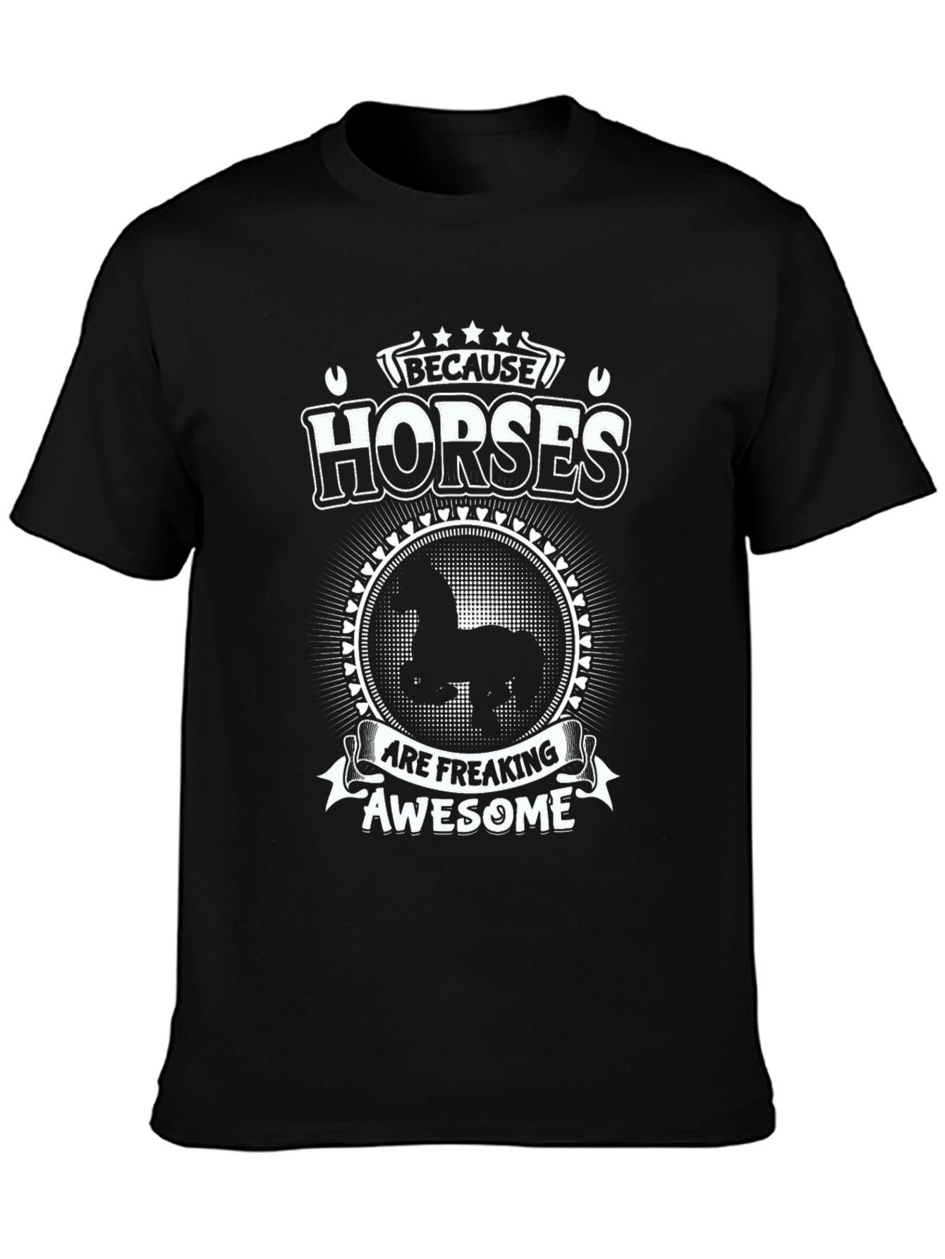 Horses are Awesome Black Graphic Tee