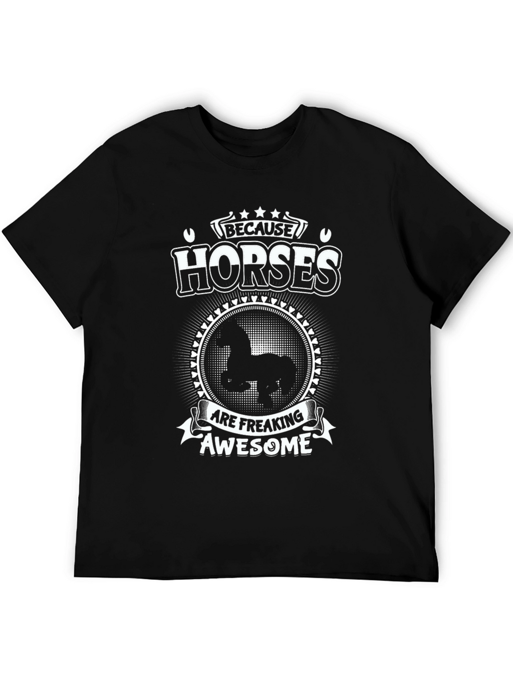 Horses are Awesome Black Graphic Tee