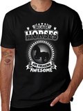 Horses are Awesome Black Graphic Tee