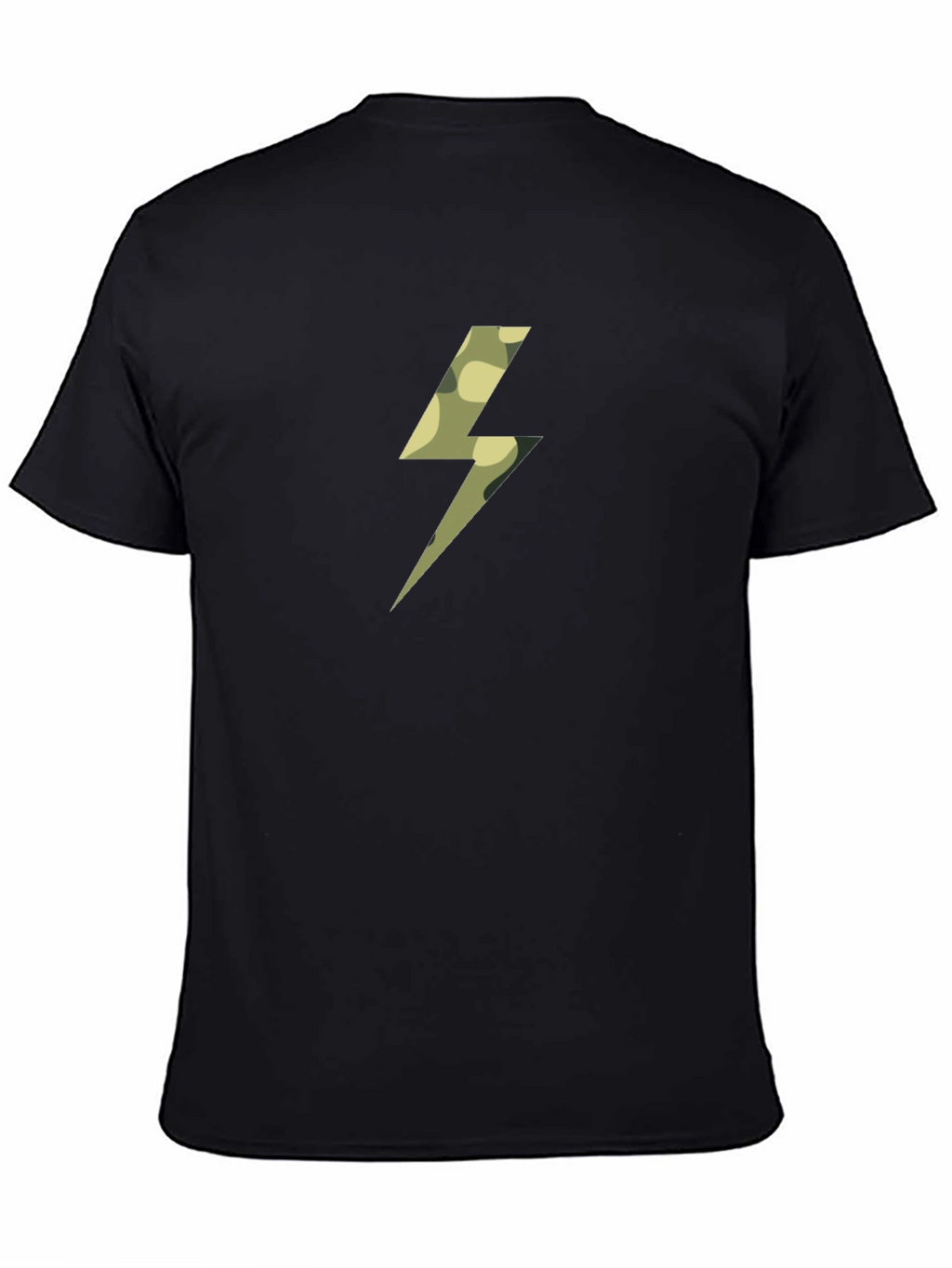 Camo Bolt Black T-Shirt - Striking Graphic Tee