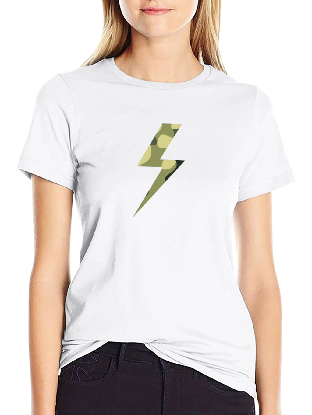 Camo Bolt Black T-Shirt - Striking Graphic Tee