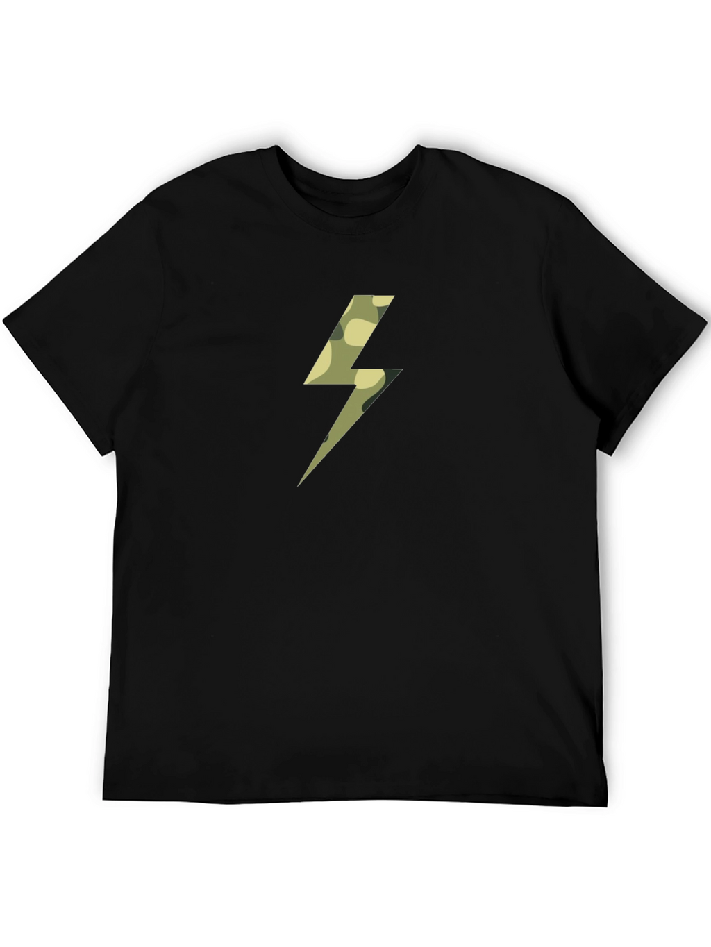 Camo Bolt Black T-Shirt - Striking Graphic Tee
