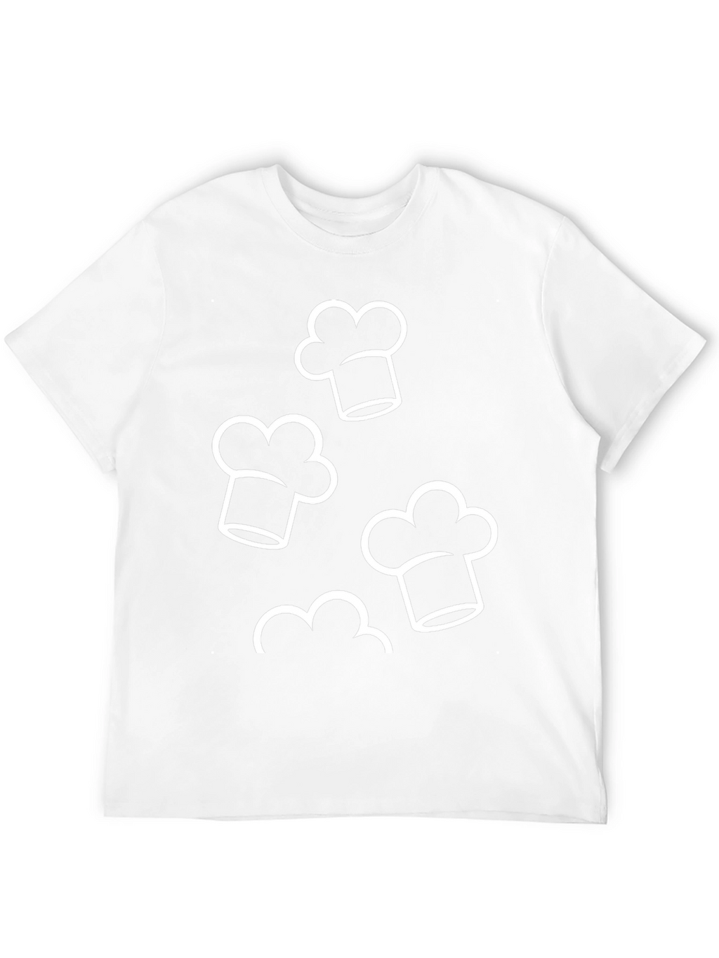 Chef Hat Pattern Black T-Shirt