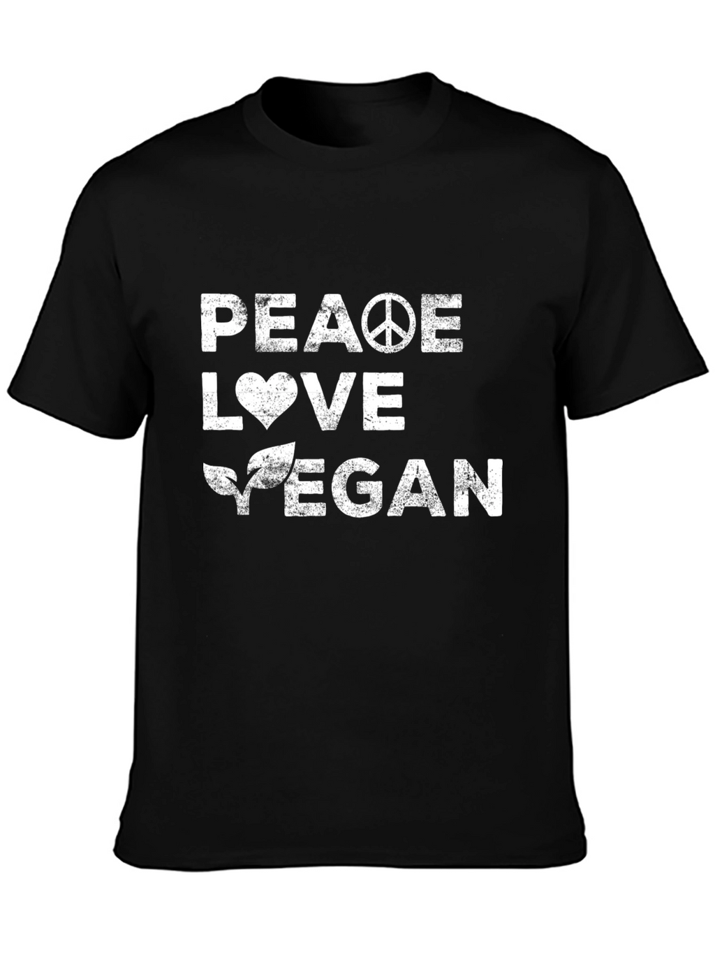 Peace Love Vegan T-Shirt - Unisex Black Tee