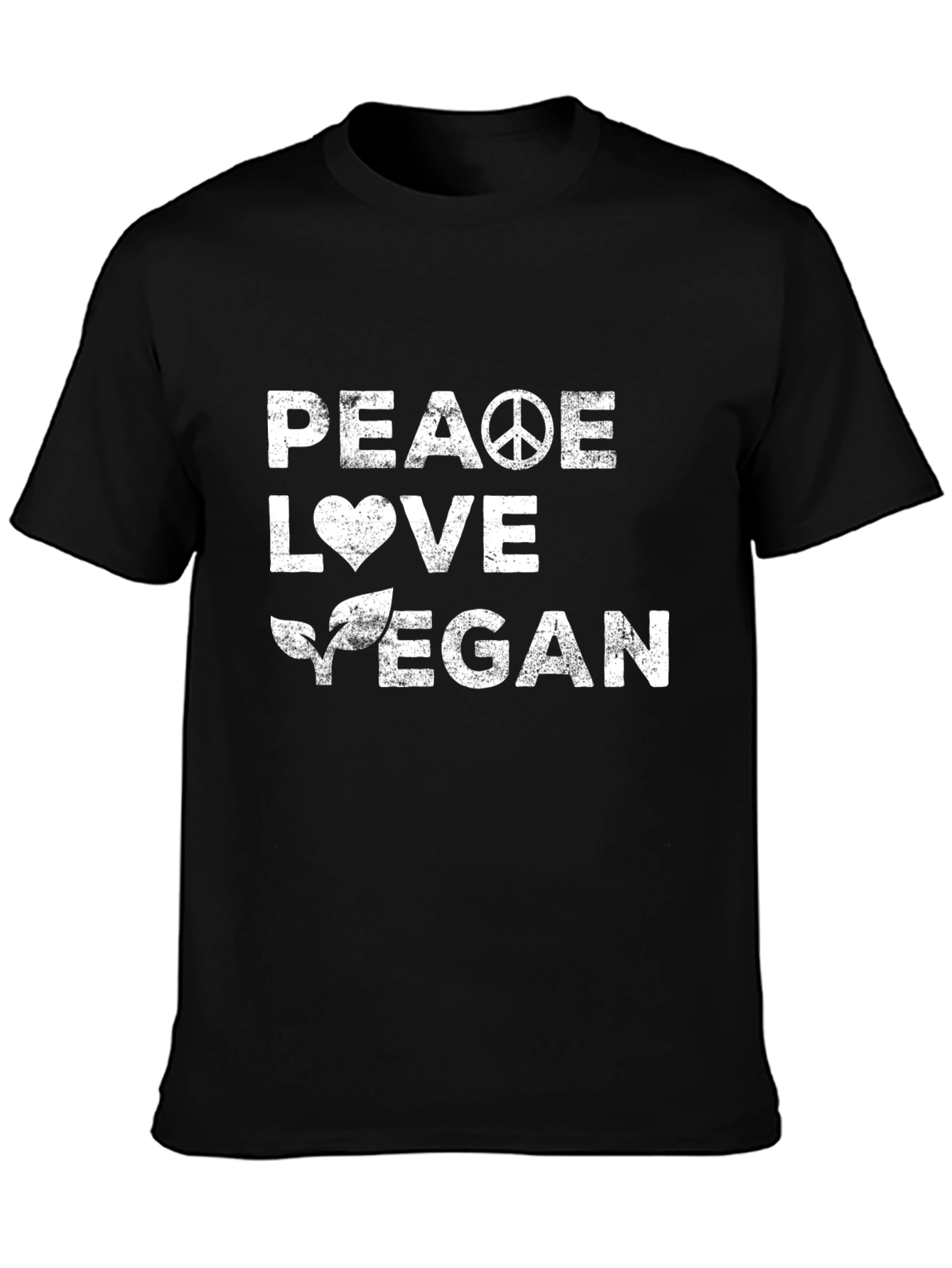 Peace Love Vegan T-Shirt - Unisex Black Tee