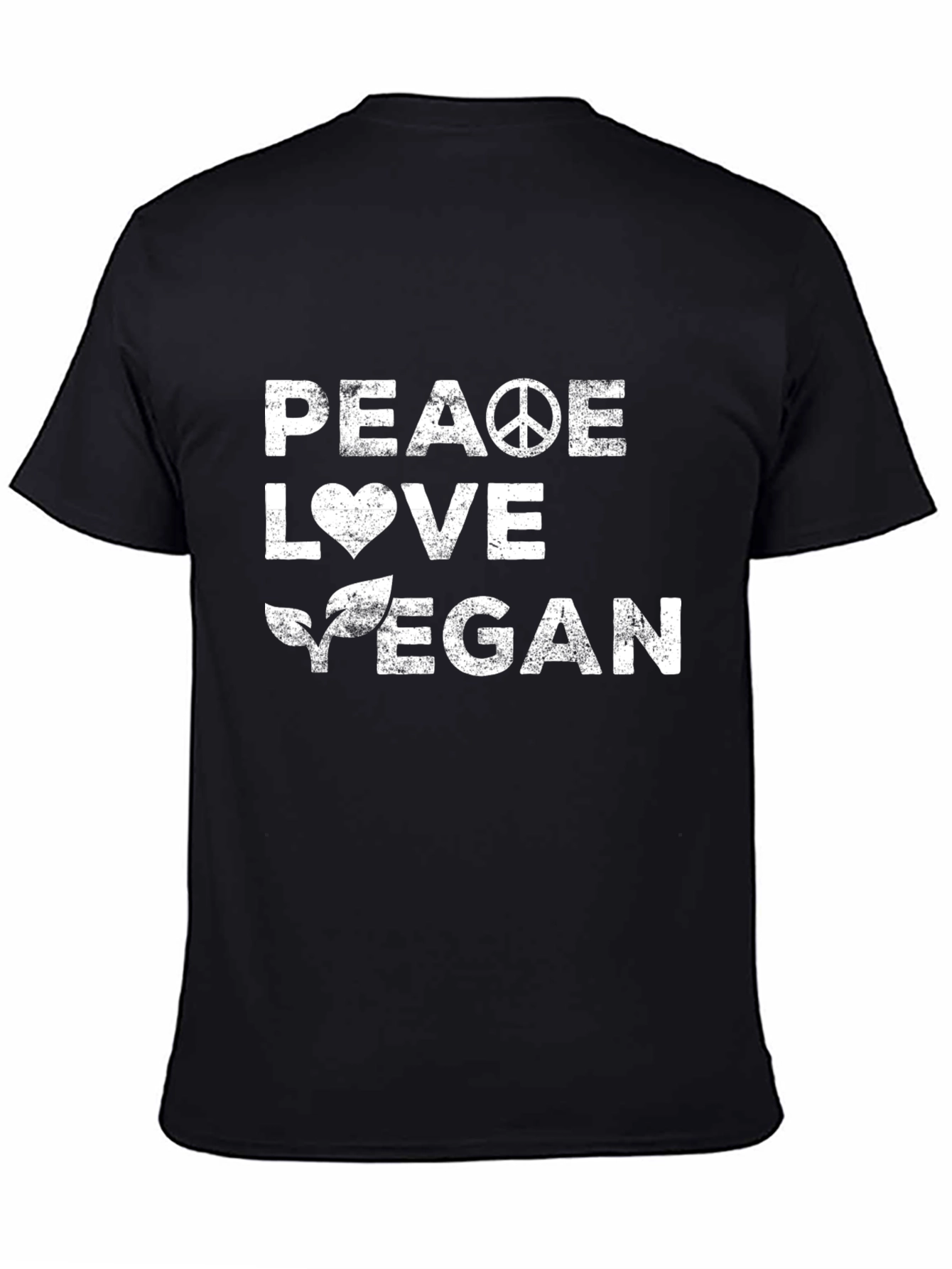 Peace Love Vegan T-Shirt - Unisex Black Tee
