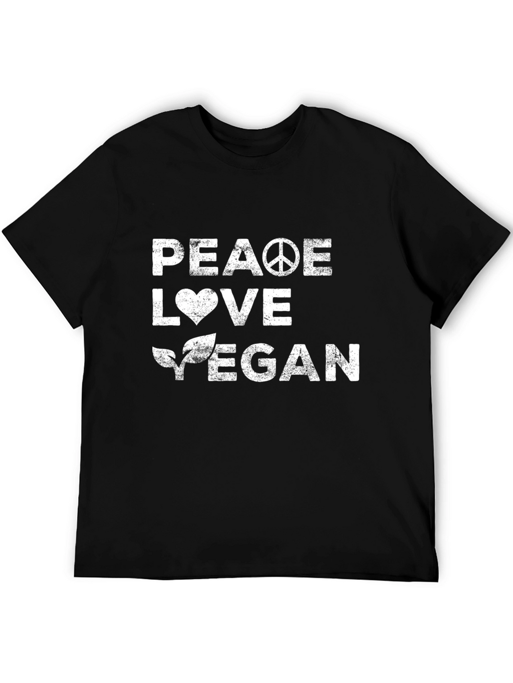Peace Love Vegan T-Shirt - Unisex Black Tee