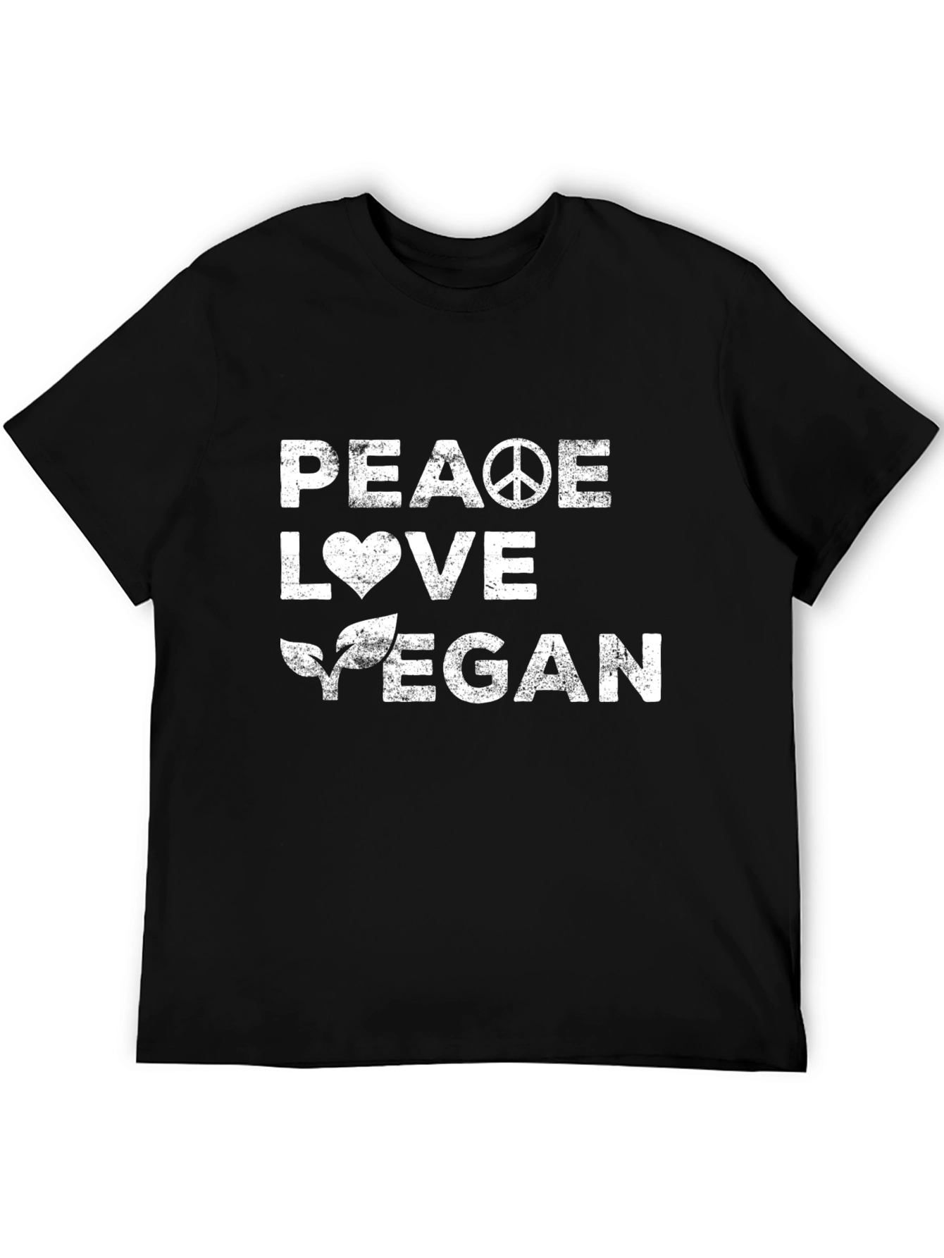 Peace Love Vegan T-Shirt - Unisex Black Tee