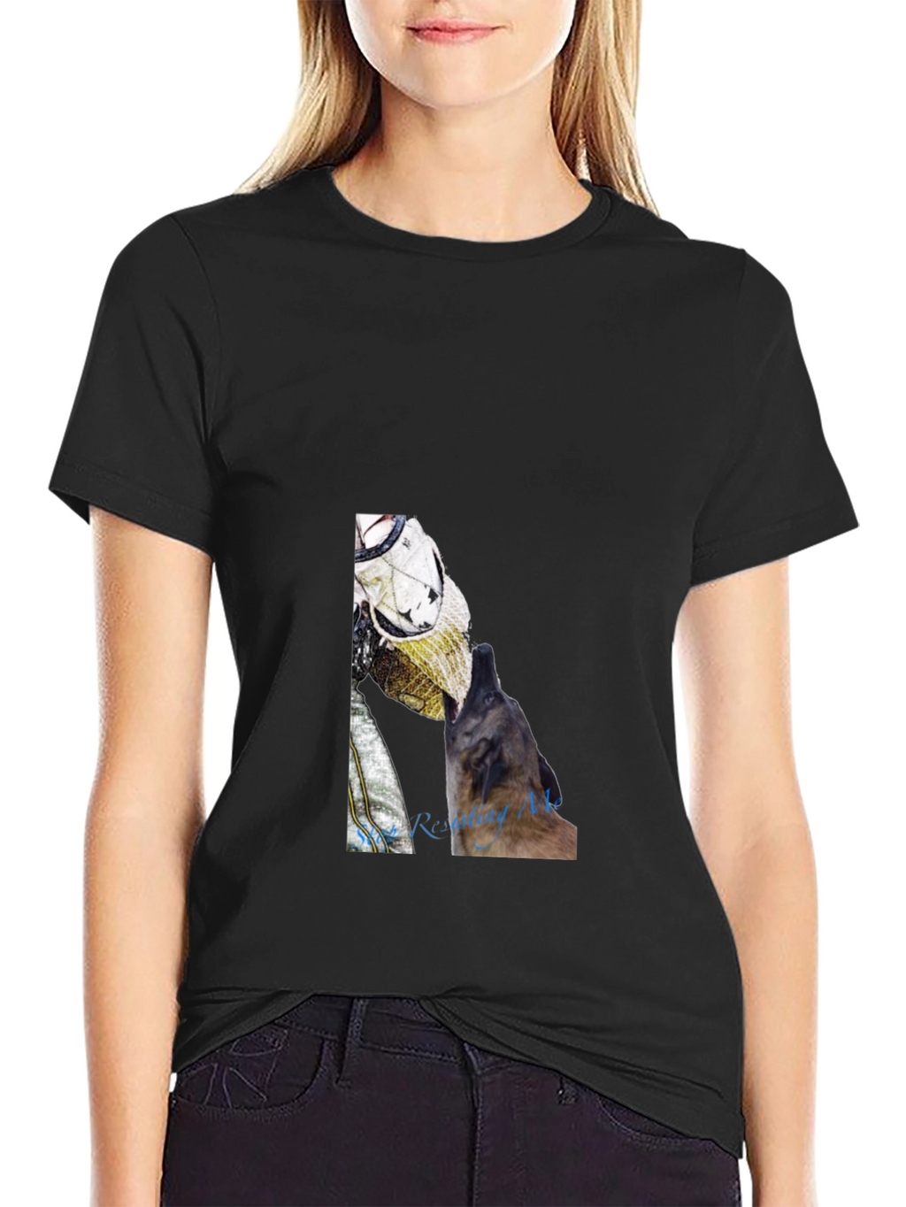 Astronaut Dog Graphic Tee - Black