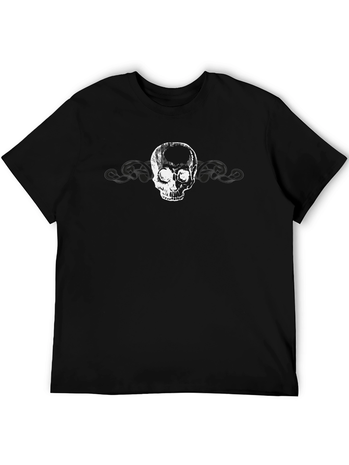 Skull Graphic Black T-Shirt - Edgy Casual Wear