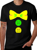 Clown Bow Tie & Buttons Graphic Tee - Black