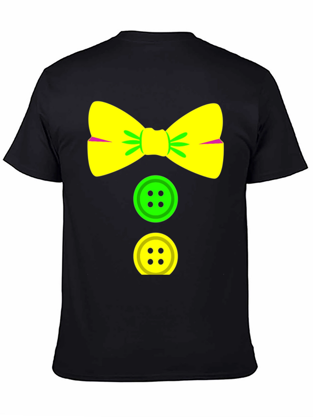 Clown Bow Tie & Buttons Graphic Tee - Black