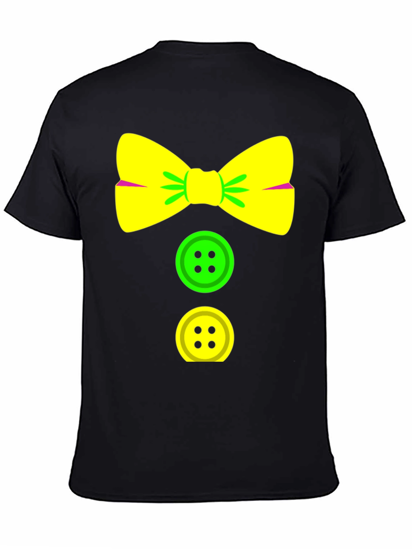 Clown Bow Tie & Buttons Graphic Tee - Black