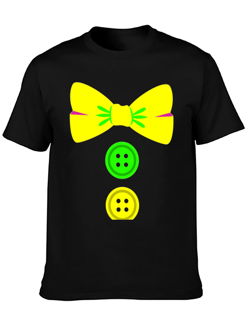 Clown Bow Tie & Buttons Graphic Tee - Black