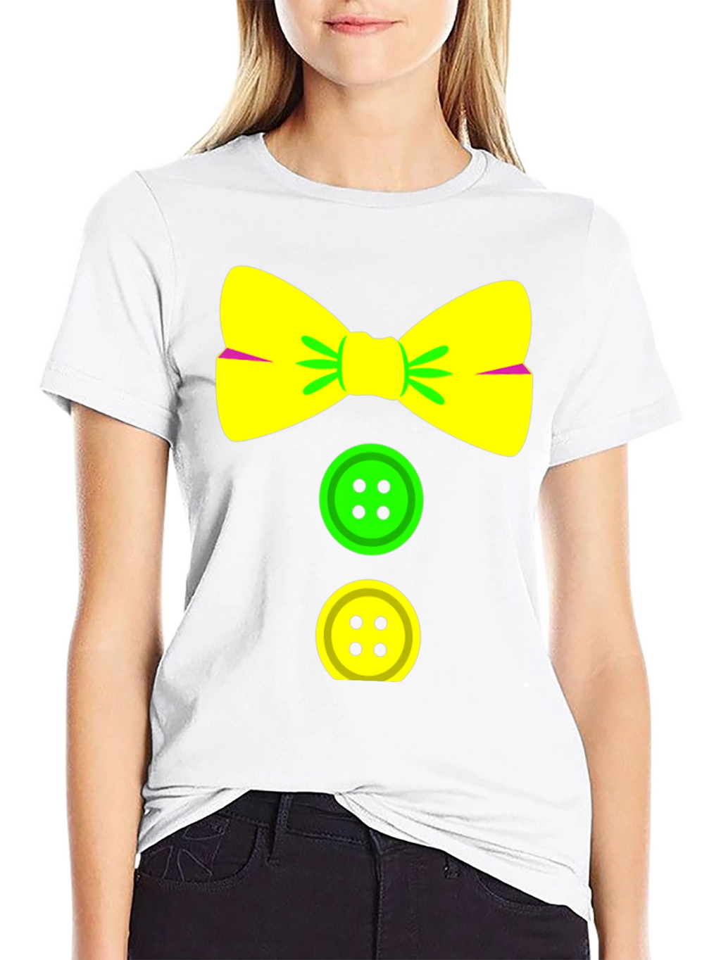 Clown Bow Tie & Buttons Graphic Tee - Black