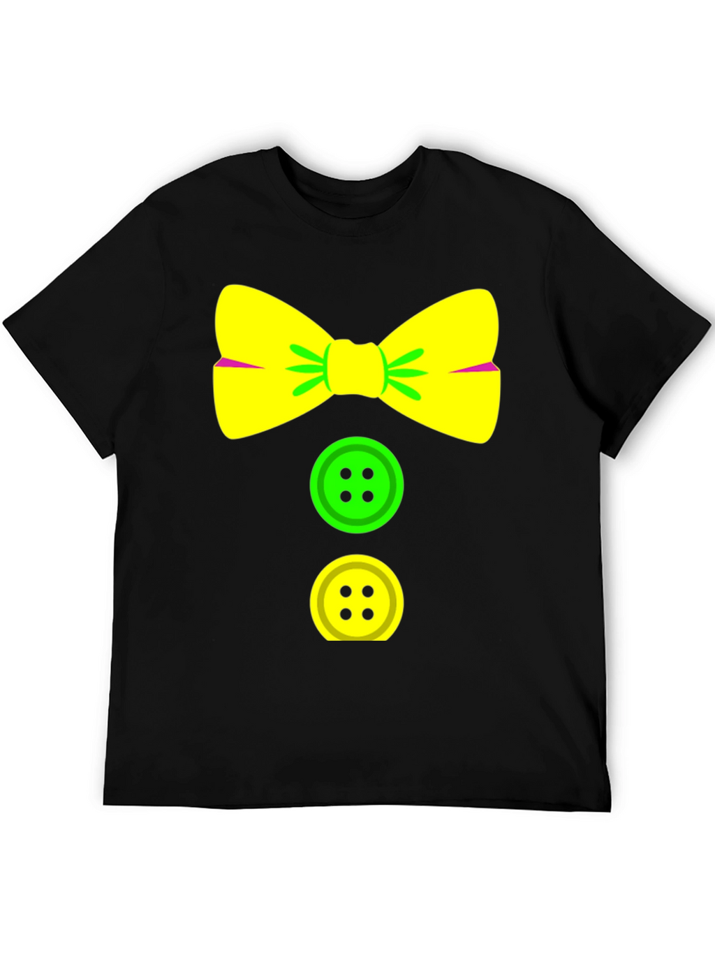 Clown Bow Tie & Buttons Graphic Tee - Black