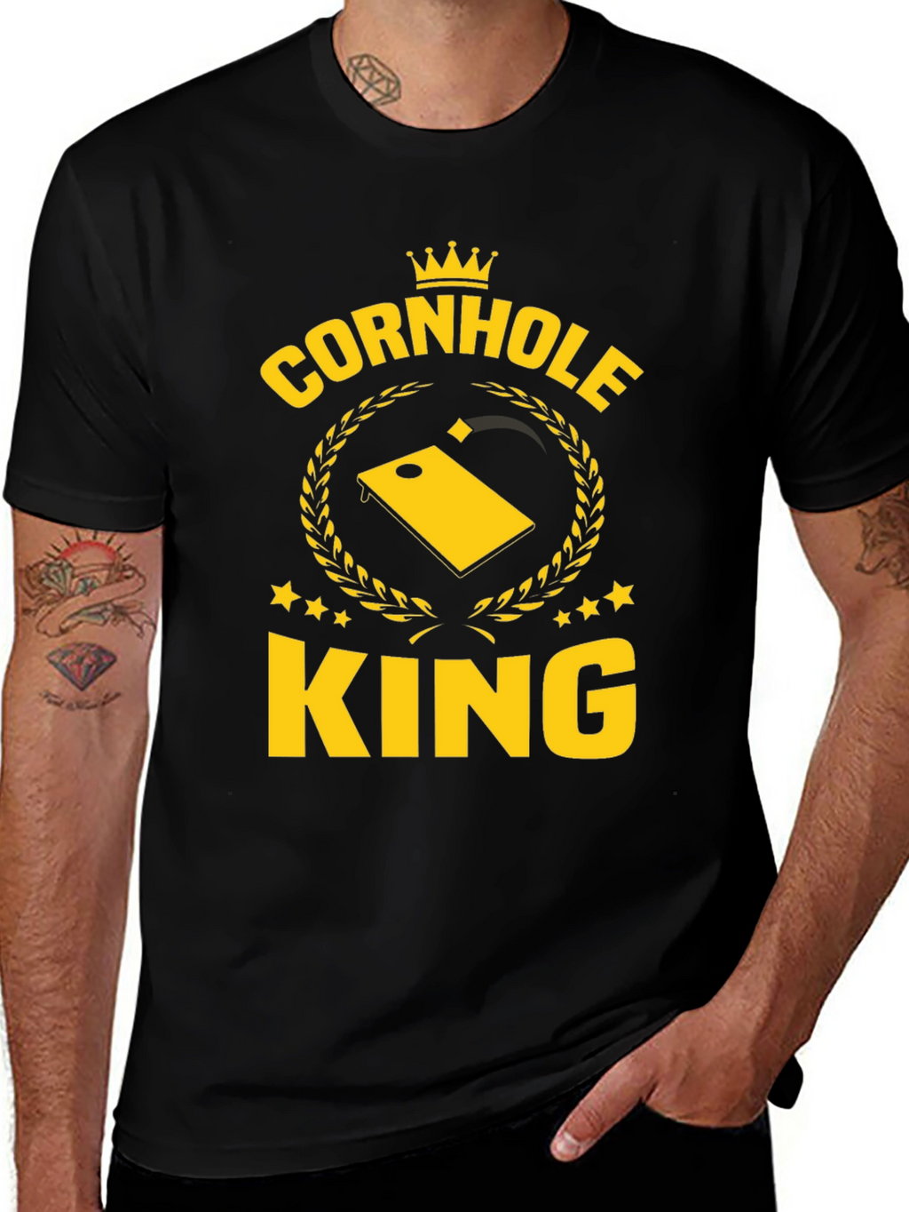 Cornhole King Graphic T-Shirt - Black