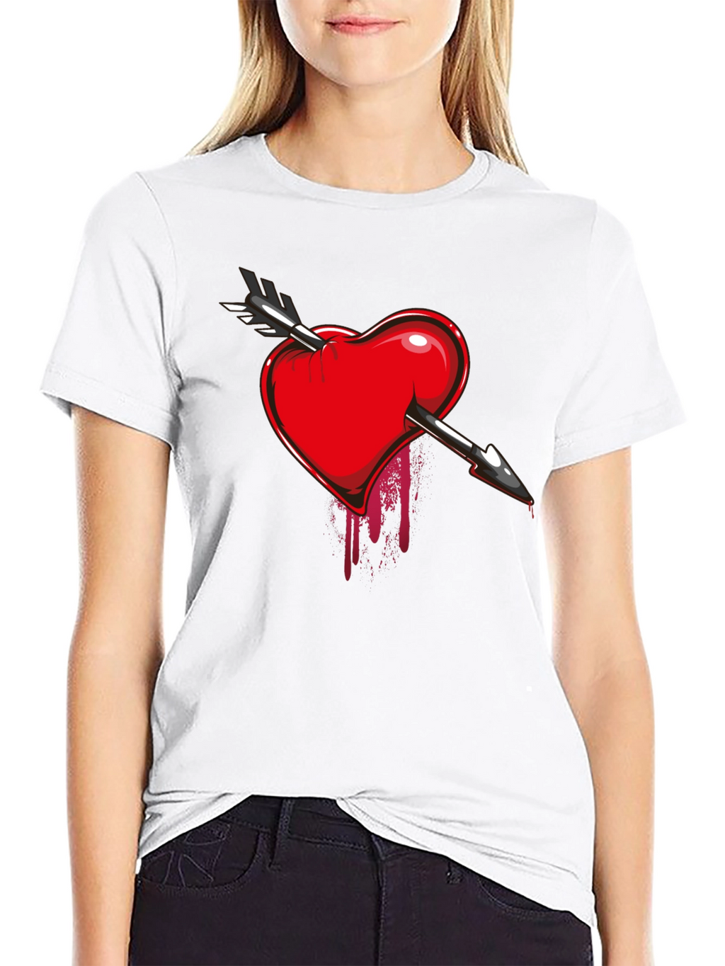 Bleeding Heart Arrow T-Shirt - Dark Valentines
