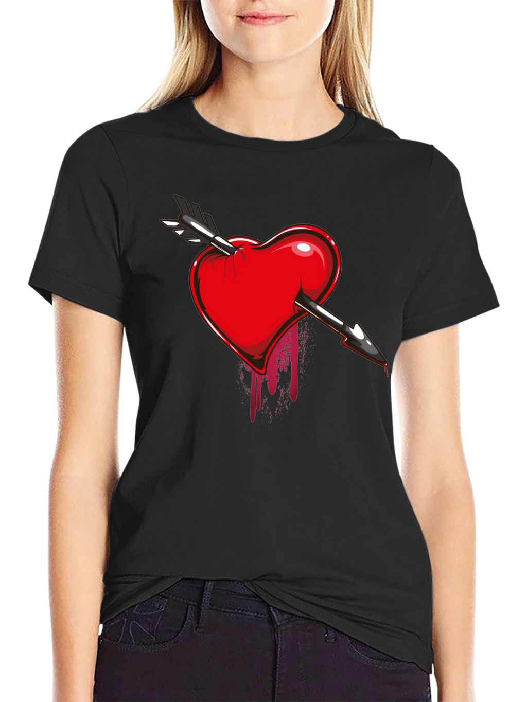 Bleeding Heart Arrow T-Shirt - Dark Valentines