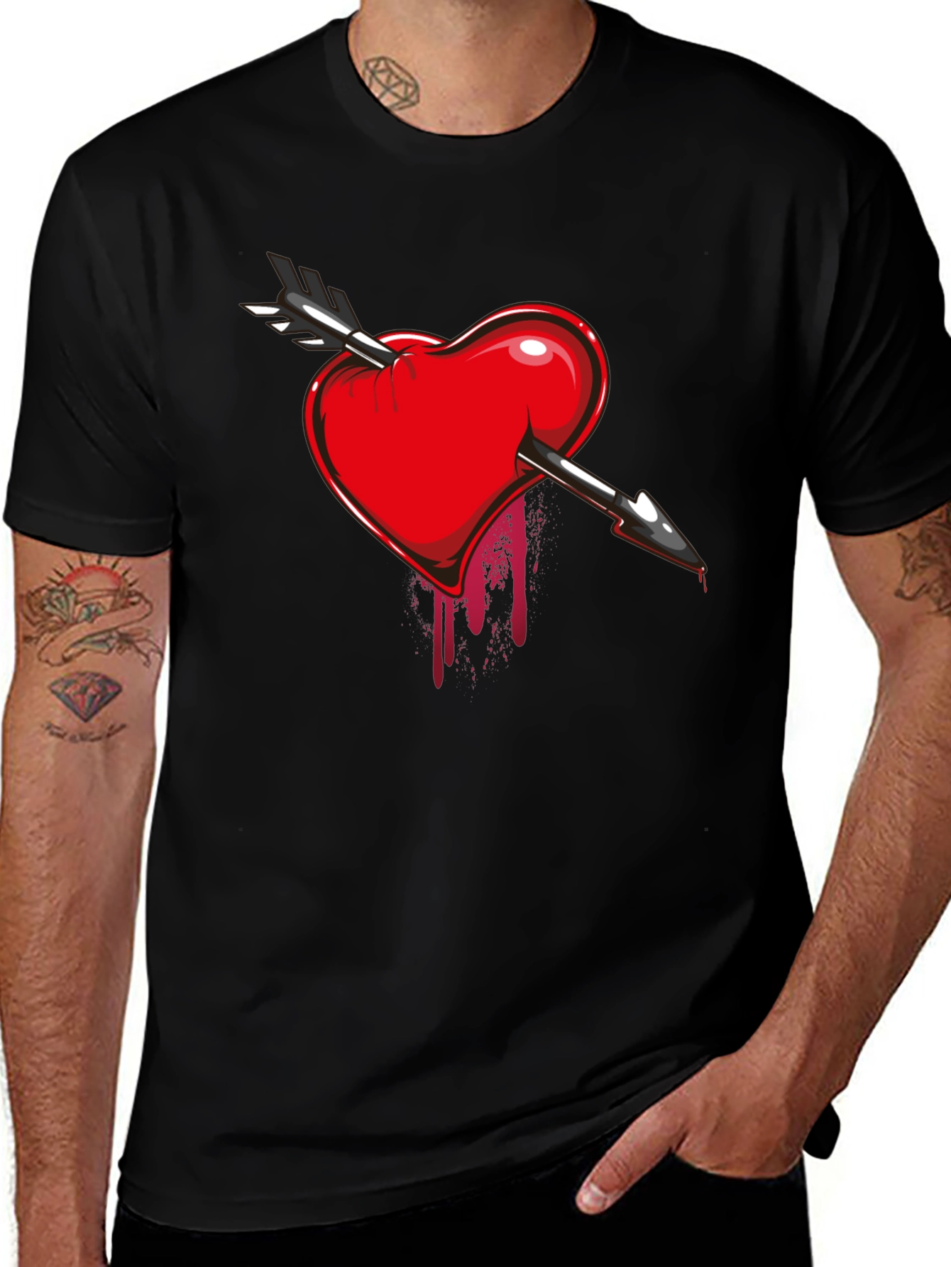 Bleeding Heart Arrow T-Shirt - Dark Valentines