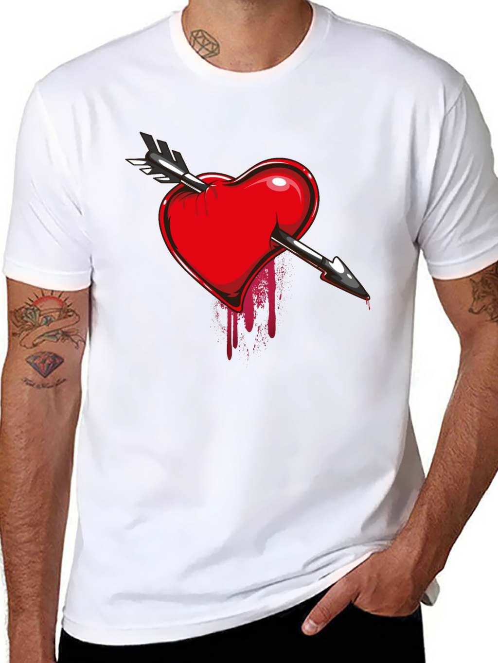 Bleeding Heart Arrow T-Shirt - Dark Valentines